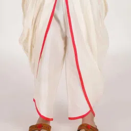 VASTRAMAY Boys Pink & White Self Full Sleeves Kurta Sets image 5