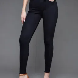 Miss Chase Black Cotton Slim Fit High Rise Denim Jeans-image-25