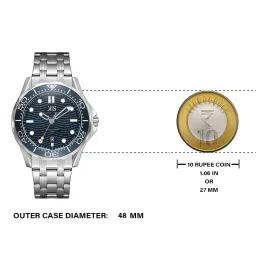 Kenneth Scott Men's Analog Blue Dial Watch - K22009-SBSN image 5