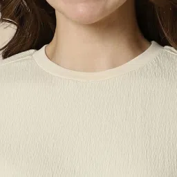 Allen Solly Beige Cotton Self Pattern Top image 5