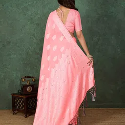 all about you Ethnic Motifs Mirror Work Pure Georgette Saree image 5