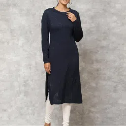 Biba Navy Straight Kurta-picture-13