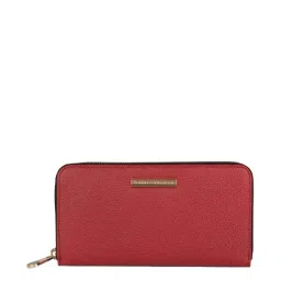 Tommy Hilfiger Red & Black Solid Zip Around Wallet for Women-picture-29