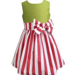 A.T.U.N. Girls Lime Green & Red Striped Dress-picture-24