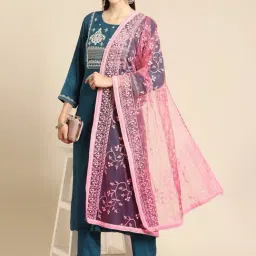 Saadgi Pink Embroidered Dupatta-image-46