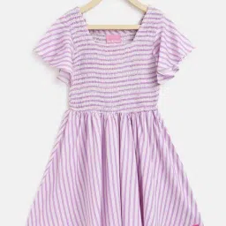 Tales & Stories Kids Purple Cotton Printed Dress-picture-15