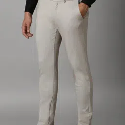 Louis Philippe Grey Slim Fit Printed Trousers image 3