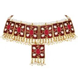 Peora Golden Maroon Enamel/Meenakari Set for Women image 5