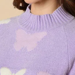 Allen Solly Purple Jacquard Pattern Sweater image 5