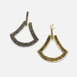 Sohi women's enigmatic eclipse drop earrings dark silver image 5