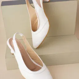 Scentra Women's White Sling Back Stilettos-image-81