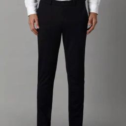 Louis Philippe Black Slim Fit Printed Trousers-picture-34