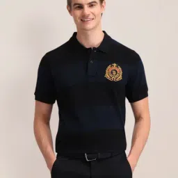 u.s. polo assn. U.S.Polo Assn. Medium Blue Cotton Slim Fit Polo T-Shirt-picture-18