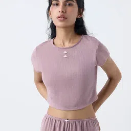 Superstar by Westside Dusty Pink Rosette-Detailed Top-image-25