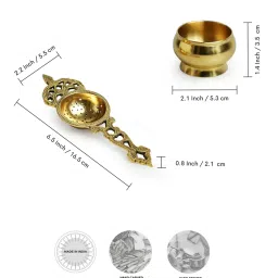 ExclusiveLane 'Jaali' Golden Brass Tea Strainer Set image 5