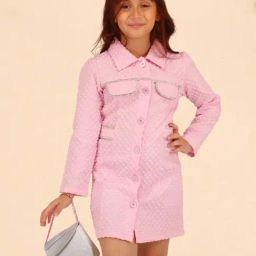 Cutecumber Kids Pink Full Sleeves Knit Dress-picture-7
