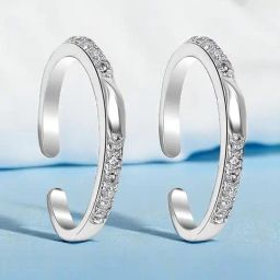 Taraash 925 Silver Leaf Design CZ Toe Ring for Women-picture-18