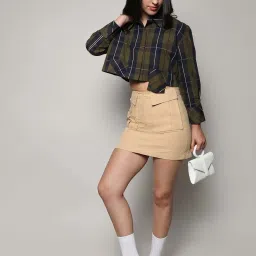 Campus Sutra Green Cotton Regular Fit Checked Shirt image 5