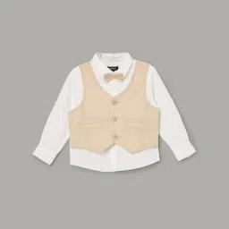 Juniors by Lifestyle Boys Beige & White Cotton Shirt-image-16