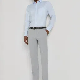 Allen Solly Grey Slim Fit Texture Trousers image 5