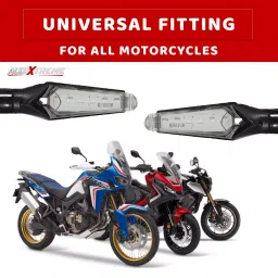 AllExtreme EXSIAB2 Dual Tone LED Side Indicator Light Front Rear Universal Fit Turn Signal Lamp for Bikes and Motorcycles (Amber & Blue, 2 PCS) image 2