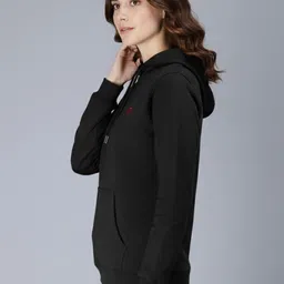 AAITHAN Women Solid Hooded Long Sleeves Pullover Regular Sweatshirt image 5