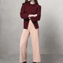 Vero Moda Dusty Pink Straight Fit Trousers image 4