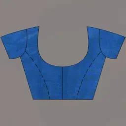 CHARUKRITI Sapphire Blue Silk Woven Saree With Unstitched Blouse image 4