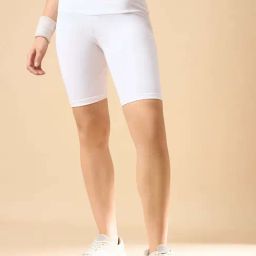 Color Capital White Fitted Sports Shorts-picture-10