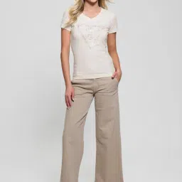 Guess White Embellished T-Shirt image 3