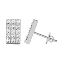 Sparkles White Gold Lab Grown Diamond 14KT 0.75ct 15 Stone Bar Earring For Women image 2