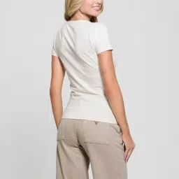 Guess White Embellished T-Shirt image 2