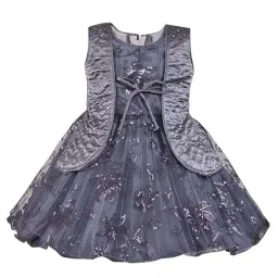 Wish Karo Kids Grey Embroidery Frock-image-52