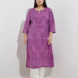 Diza by Westside Purple Printed A-Line Kurta-picture-44