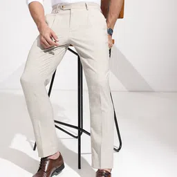 INVICTUS Men Checked Formal Trousers-image-28