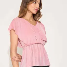 Annabelle By Pantaloons Parfait Pink Slim Fit Top image 3