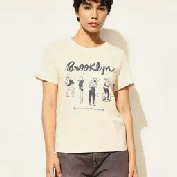 Only Beige Cotton Print T-Shirt-picture-41