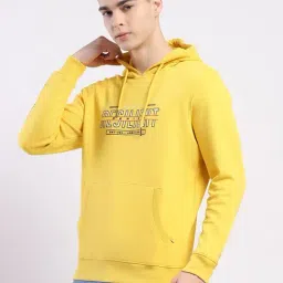 Monte Carlo Yellow Regular Fit Printed Hoodie image 3
