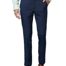 Park Avenue Blue Super Slim Fit Texture Trousers-picture-39