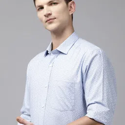 Park Avenue Men Grid Tattersall Checked Pure Cotton Formal Shirt-image-28