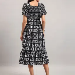 Raiyani Enterprise Striped Printed Square Neck Fit and Flare Maxi Dress image 2