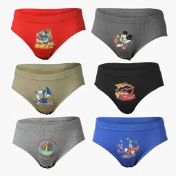 Bodycare Kids Red, Grey, Beige, Black, Blue Briefs (Pack of 6)-image-11