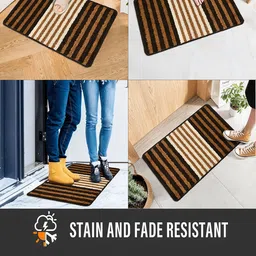 Kuber Industries 3-Pcs Blue & Black Patterned Anti-Skid Doormats image 5