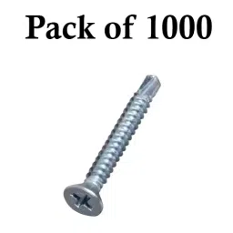 Ebco Philips Recess CSK Head Drill Screw Zinc White Finish, Size 3.9x25 mm, CDS-3925 (Pack of 1000) image 2