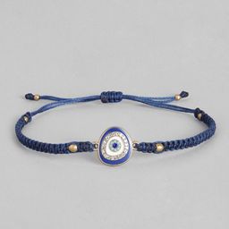 EL REGALO Unisex Gold-Toned & Blue Evil Eye Charm Bracelet-picture-38