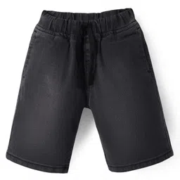 Pine Kids Woven Knee Length Solid Colour Shorts - Black-picture-24