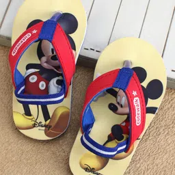 Cute Walk by Babyhug Disney Back Strap Closure Flip Flops With Mickey Mouse Print - Red & Yellow-picture-16