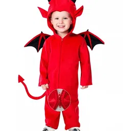 Little Surprise Box Halloween Theme Hooded Devil Costume Set - Red-image-27