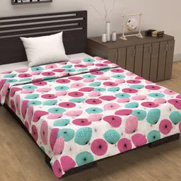 Divine Casa 120 GSM Microfiber Single Bed All Season Reversible AC Dohar Abstract Print - Rose Pink image 2
