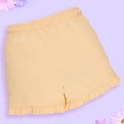 Kiddopanti Cotton Pack Of 2 Solid Shorts - Sand & Pink image 4